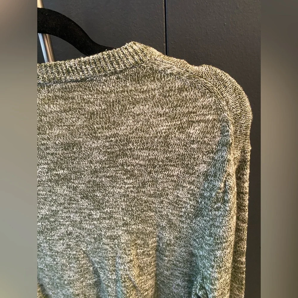 J. Crew - 100% Cotton Piqué-Stitch Crewneck Sweater in Green - Size M